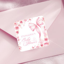 Pegatina Cuadrada Baby in Bloom Pink Floral Stickers 