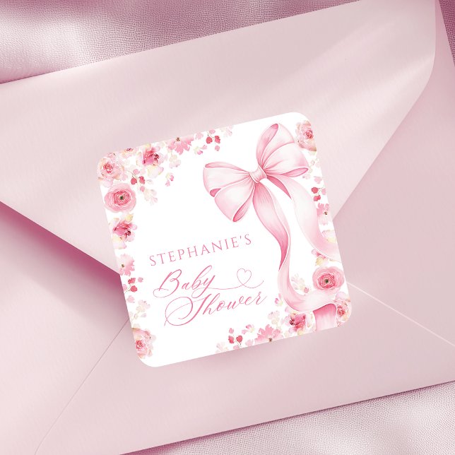 Pegatina Cuadrada Baby in Bloom Pink Floral Stickers  (Subido por el creador)