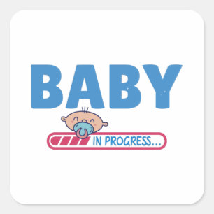 Pegatina Cuadrada Baby in progress