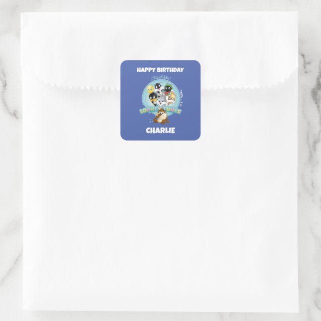 Pegatina Cuadrada Baby LOONEY TUNES™ Logo | That's All Folks (Bolso)