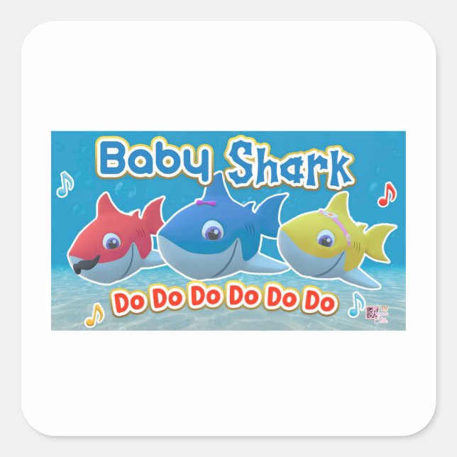 Pegatina Cuadrada Baby Shark Card 2025 (Anverso)