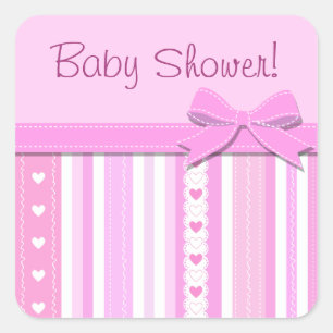Pegatina Cuadrada Baby Shower chica