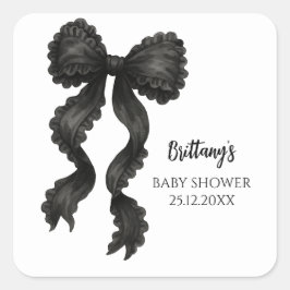 Pegatina Cuadrada Baby Shower de Black Bow