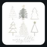 Pegatina Cuadrada Baby Shower de Boho Green Christmas Trees<br><div class="desc">El pegatina de este boho "alegre bebé ducha" de un niño de vacaciones cuenta con árboles de Navidad en tonos verdes. Personalízalo para tus necesidades. Puedes encontrar productos coincidentes en mi tienda.</div>