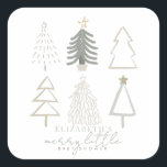 Pegatina Cuadrada Baby Shower de Boho Green Christmas Trees<br><div class="desc">El pegatina de este boho "alegre bebé ducha" de un niño de vacaciones cuenta con árboles de Navidad en tonos verdes. Personalízalo para tus necesidades. Puedes encontrar productos coincidentes en mi tienda.</div>