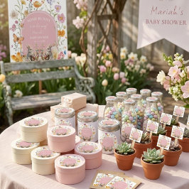 Pegatina Cuadrada Baby Shower de Some Bunny Easter Wildflower