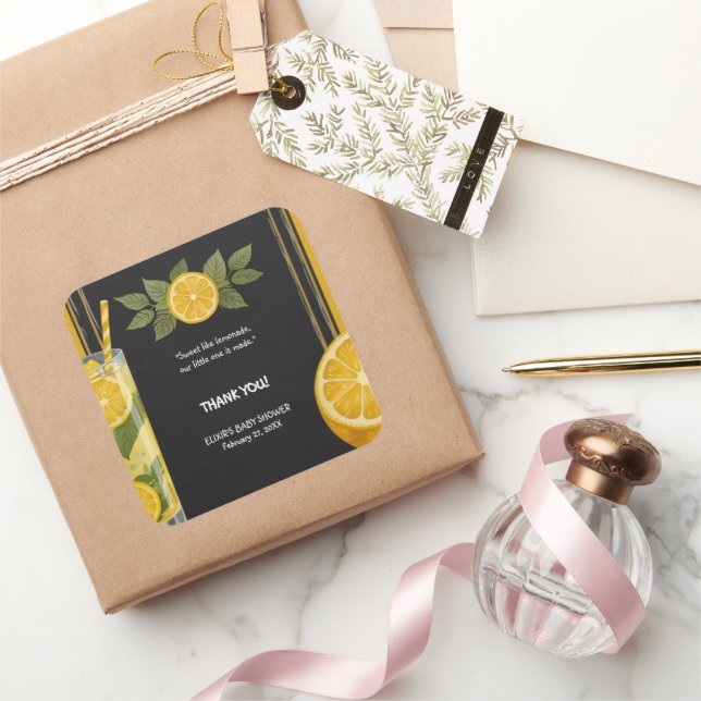 Pegatina Cuadrada Baby Shower de soporte de tablero de papel dulce L (Regalar)