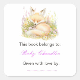 Pegatina Cuadrada Baby Shower de Spring Fox