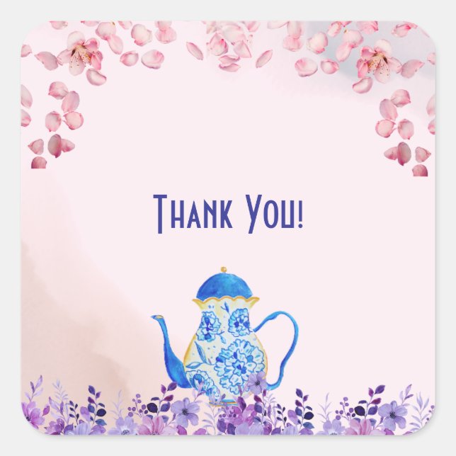 Pegatina Cuadrada Baby Shower Dos Por Dos Gemelos (Anverso)