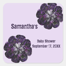 Baby Shower Keepsake Purple Flowers Baby Girl