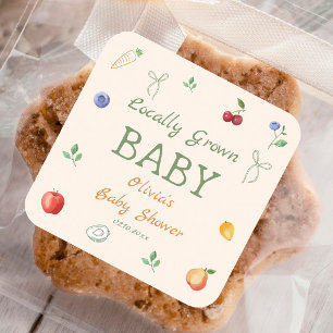 Pegatina Cuadrada Baby Shower local