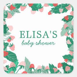 Pegatina Cuadrada Baby Shower PERSONALIZADO de color de parche de fr