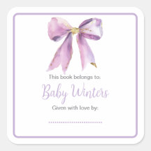 Baby Shower Purple Coquette Bow