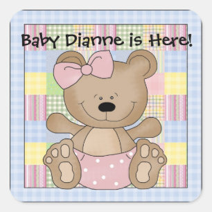 Pegatina Cuadrada Baby Teddy Bear Pegatinas