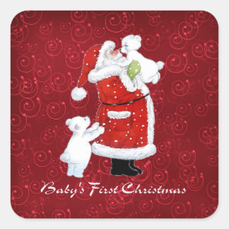Pegatina Cuadrada Babys 1.ᵉʳ Navidades
