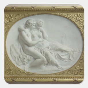 Pegatina Cuadrada Bacchus reconfortando a Ariadne, 1793