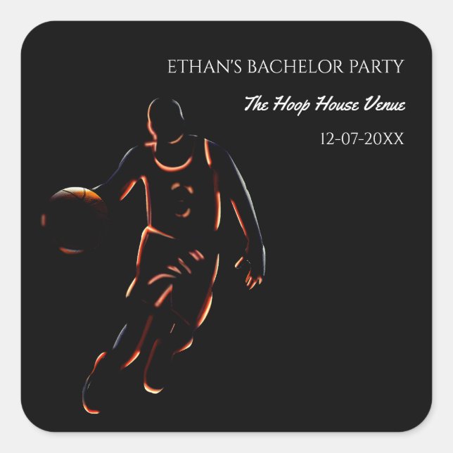 Pegatina Cuadrada Bachillerato de Nepal, campeón de baloncesto (Anverso)