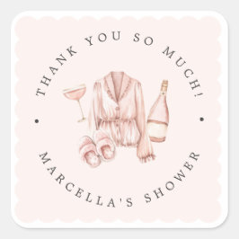 Pegatina Cuadrada Bachillerato de Pajamas y Prosecco