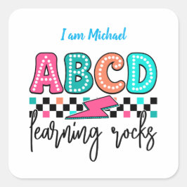 Pegatina Cuadrada Back to School