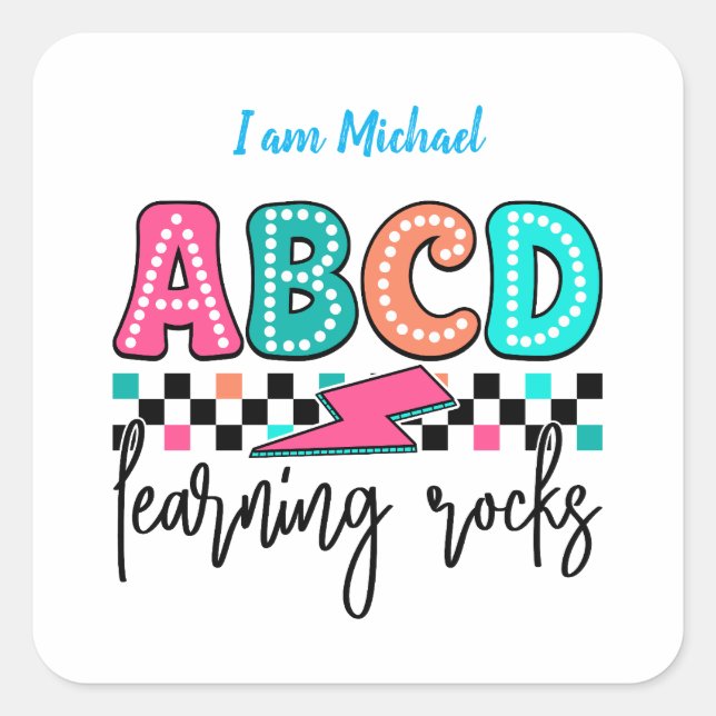 Pegatina Cuadrada Back to School (Anverso)