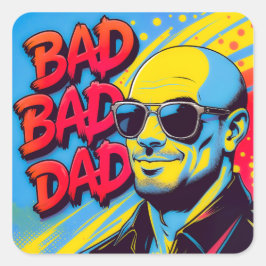 Pegatina Cuadrada Bad bad dad 