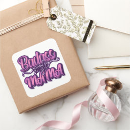 Pegatina Cuadrada Badass Single Mama