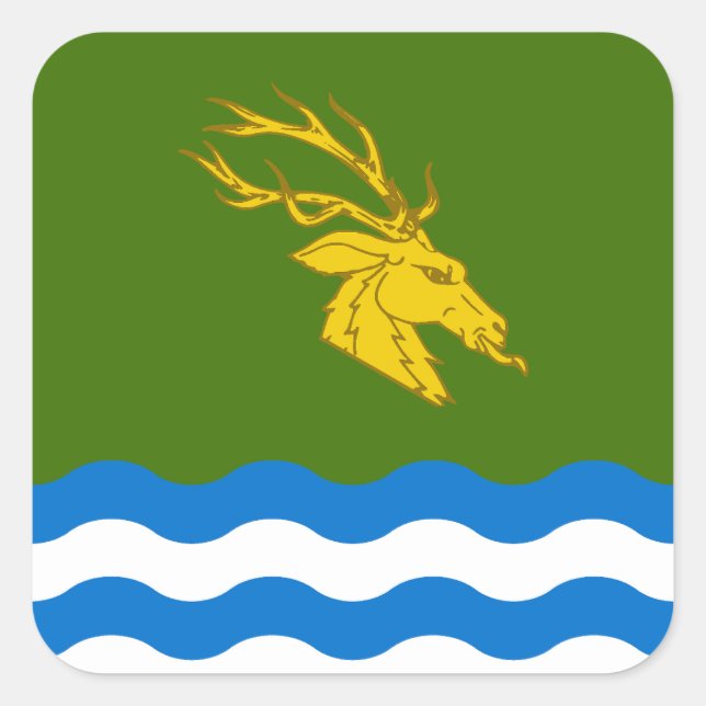 Pegatina Cuadrada Badge de población de SCA Buckston-on-Eno (Anverso)