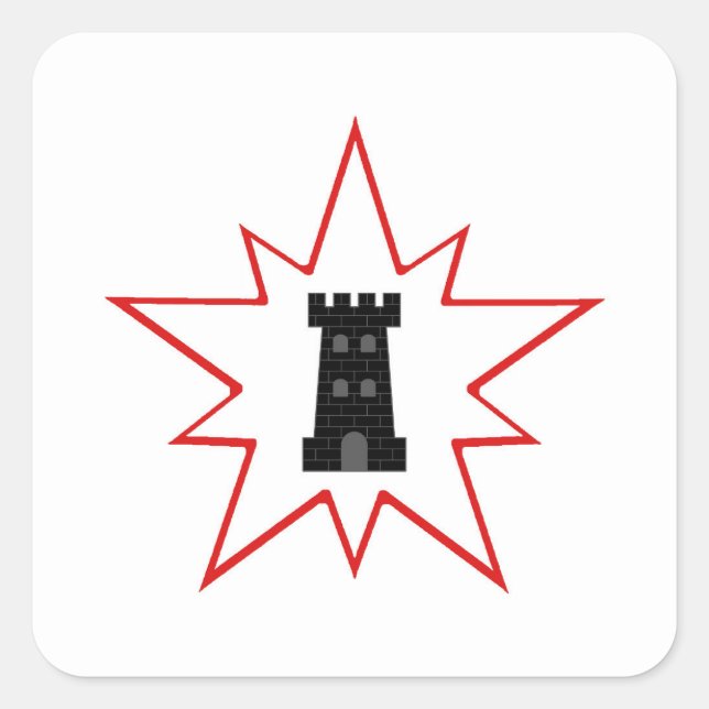 Pegatina Cuadrada Badge de población de SCA Northkeep (Anverso)