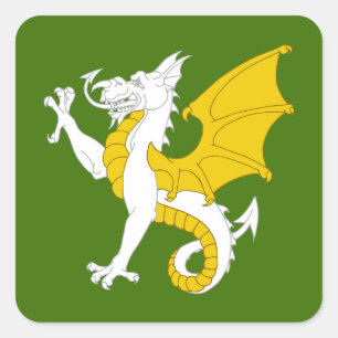Pegatina Cuadrada Badge de población de SCA Wyvernwode