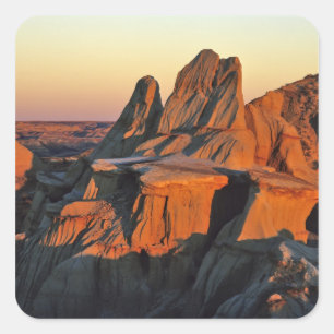Pegatina Cuadrada Badlands en el Parque Nacional Theodore Roosevelt