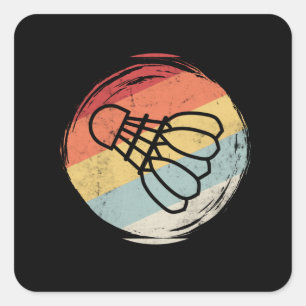 Pegatina Cuadrada Badminton Ball Vintage