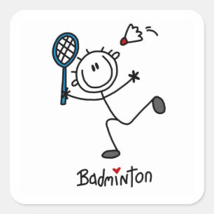 Pegatina Cuadrada Bádminton Masculino Básico de Palotes