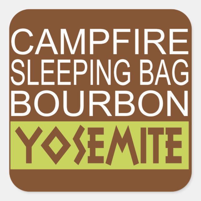 Pegatina Cuadrada Bag Bourbon Yosemite (Anverso)