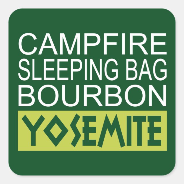 Pegatina Cuadrada Bag Bourbon Yosemite (Anverso)