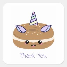 Pegatina Cuadrada Bagel Unicorn Bagel Buddies