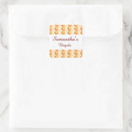 Pegatina Cuadrada Bagels y nata