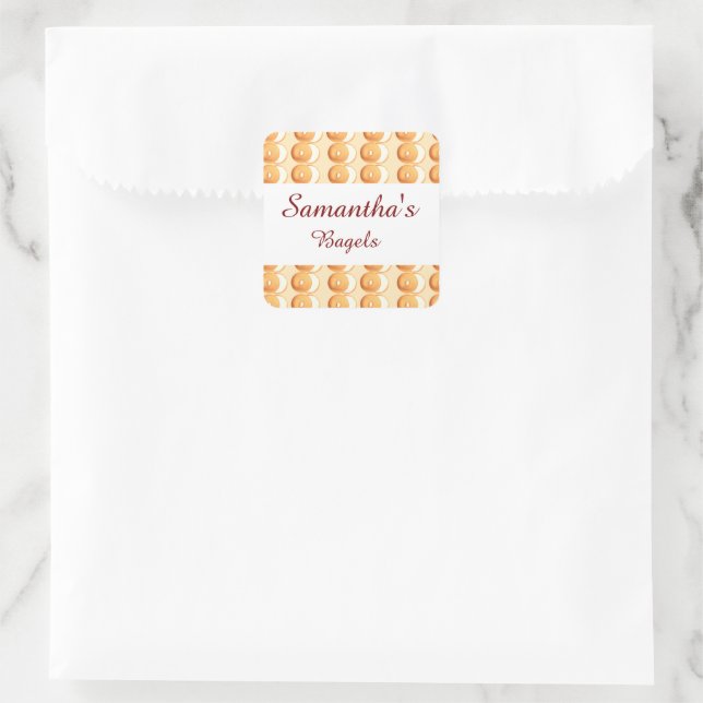 Pegatina Cuadrada Bagels y nata (Bolso)