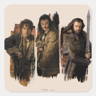 PEGATINA CUADRADA BAGGINS™, BARD THE BOWMAN™, & THORIN OAKENSHIELD™