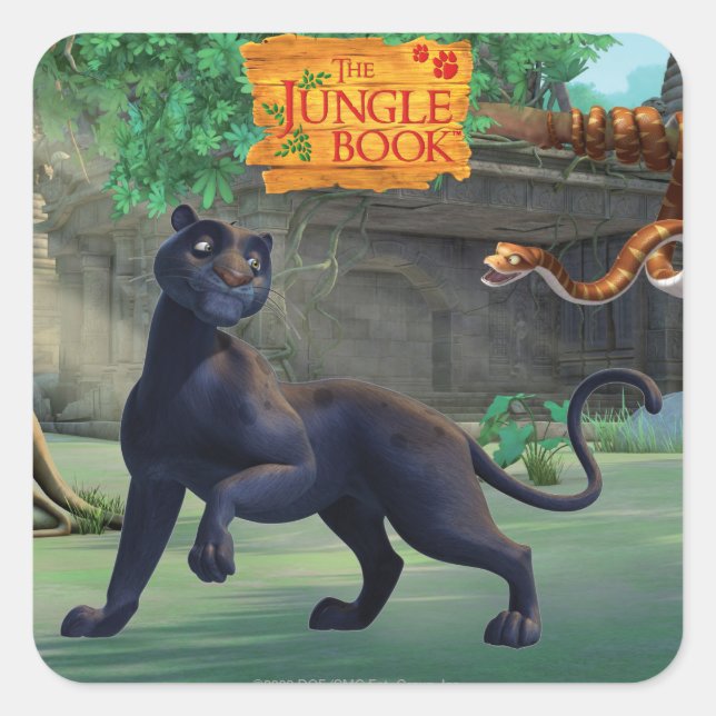 Pegatina Cuadrada Bagheera 3 (Anverso)