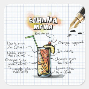 Pegatina Cuadrada Bahama Mama