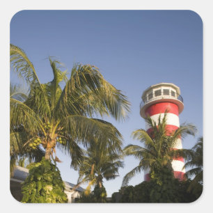 Pegatina Cuadrada Bahamas, Isla Gran Bahama, Freeport, Atardecer
