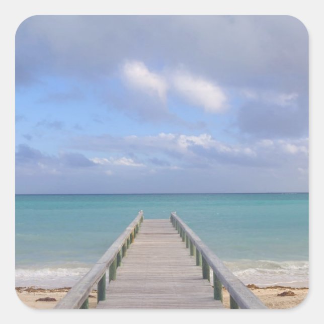Pegatina Cuadrada BAHAMAS, isla Grand Bahama, lado este: (Anverso)