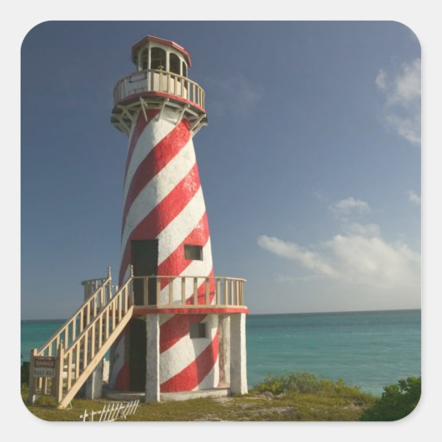 Pegatina Cuadrada BAHAMAS, isla Grand Bahama, lado este: ciudad (Anverso)