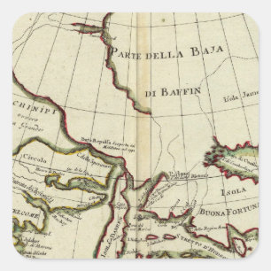 Pegatina Cuadrada Bahía de Baffin Océano Atlántico Norte