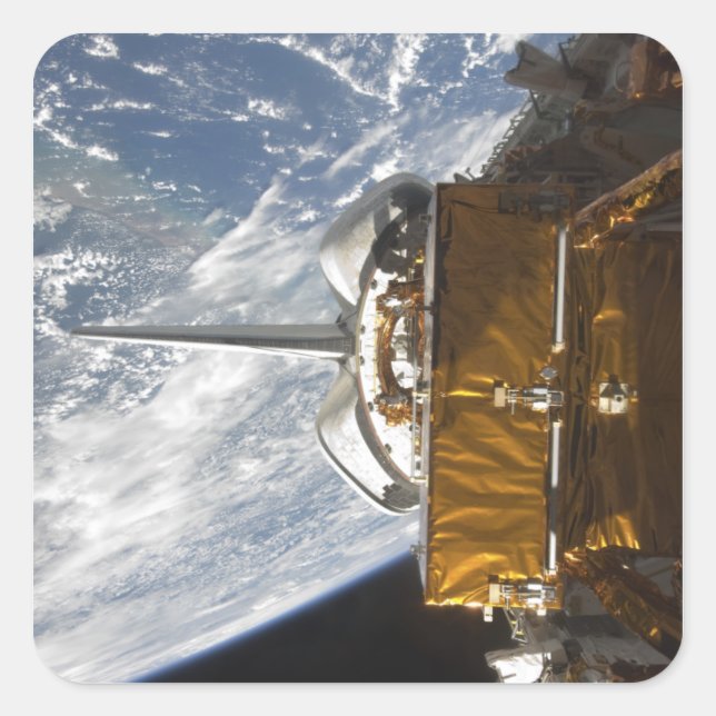 Pegatina Cuadrada Bahía de carga del transbordador espacial Atlantis (Anverso)