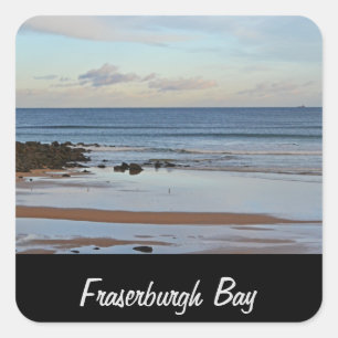 Pegatina Cuadrada Bahía de Fraserburgh, Anillo de claves de Escocia
