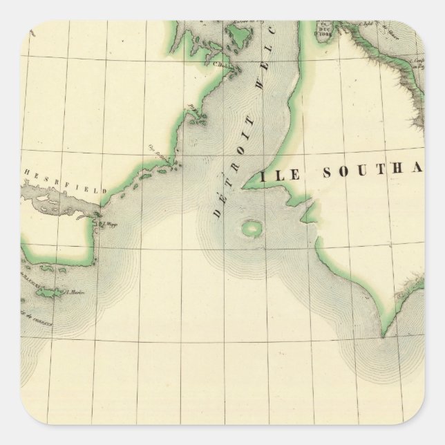 Pegatina Cuadrada Bahía de Hudson 17 (Anverso)