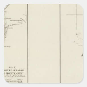 Pegatina Cuadrada Bahía de Monterey, California