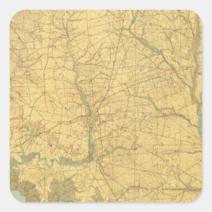 Pegatina Cuadrada Bahía Delaware, Nueva Jersey