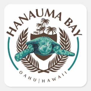 Pegatina Cuadrada Bahía Hawaii de Hanauma